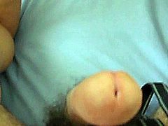 Korean amateur with small tits and hairy pussy takes it in both holes and has a big orgasm, before getting cum sprayed on her sexy body.