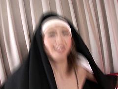 Damn, this is a dirty nun who goes wild and naughty in a steamy Jav HD porn clip. Watch this sinful nun getting screwed bad in a missionary position.