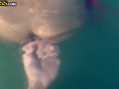 Young and hot tempered Russian folks make out in the warm ocean kissing each other with passion in steamy sex clip by WTF Pass.
