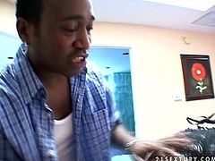 This is a hot interracial sex scene with a kinky brunette teen Victoria and her black dude. She sucks his cock and then enjoys it deep in her twat.