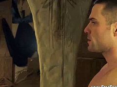 Intensive Anal Massage for Gay lovers. Two hot hunks are having an oily fun as he sticks his finger in his lover's tight butthole