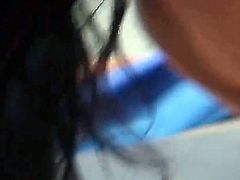 Anselmo gets his giant cock sucked by stunning Firnanda while they are hanging out at the pool
