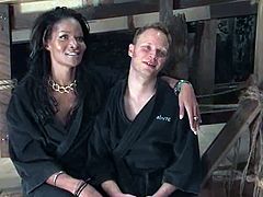 Ebony tranny Mistress Soleli is having fun with Zoey indoors. They pet each other and then have ardent multiposition sex.