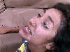 Watch this hardcore scene where this naughty teen ends up with a very messy facial after having her tight pussy drilled by a big cock.