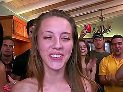 Slutty teens are getting wild during impressive hardcore group action sex session