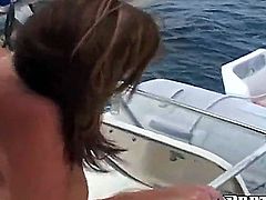 Amateur chick is a pornstar for one night on the sheep. Every guy on this boat wants to fuck this curve, because her body is young and sexy. She is ready to make all these men happy