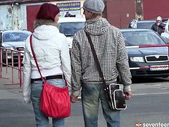She is skinny redhead girl who's been seeing this guy recently. Today they are having first sex. Watch how it goes for them in Club Senventeen sex vid.