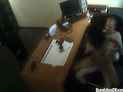 Take a look at this hidden camera video where you can see a slutty babe being nailed y her boss as he calls her into his office.