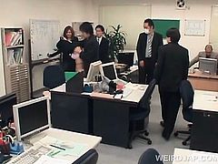 Hot asian office babe sexually tortured at work