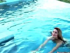 These two breathtaking hotties are having lesbian fun by the poolside. First, they kiss each other tenderly and then they please one another with fervent pussy licking.