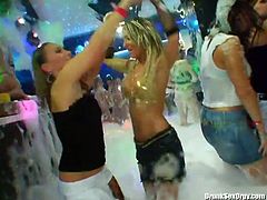 Soapy party turns into unforgettable and hot orgy in a flash. Dozen of slim lesbos thirst for eating wet juicy pussies. These experts in pussy fingering boast of sweet tits and gonna reach multiple orgasm right away.