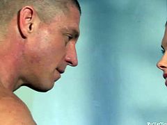 While dull blondie is busy with makeup near the mirror, horn-mad slim brunette with nice tits gets absorbed with giving a stout blowjob for sperm. Gosh, I just envy this lucky bastard, cuz ardent nympho is more than a professional dick sucker...