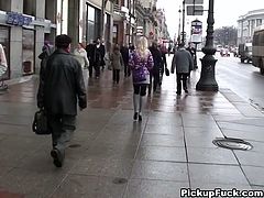 Two horny teens meet a divine blond babe in the street. They head to the cafe before cloistering in the WC where she gives a head to one of them while getting banged in doggy style in steamy threesome sex video by WTF Pass.