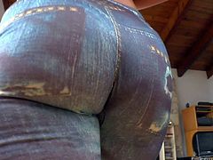 Angel Summers, Jada Stevens and other curvy pornstars show off their big bubble asses with enthusiasm in this hot scene. Watch babe in sexy big ass take off her jeans and string thong.