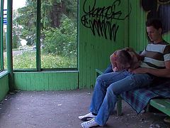 Beata is a naughty teen girl who is sex hungry all the time. Guy in blue jeans gets his hard cock out and swete teen girl gievs head. Beata takes his rod up her pussy after cock sucking. She rides dick with her panties on.