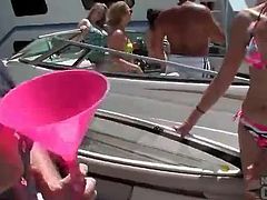 Girls in bikinis look hot on the boat