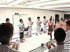 Because regular gargantuan Japanese orgies lack ample amounts of salacious originality a promiscuous group fete with a twist is introduced via a shuffle sex party where sixteen adult video stars simultaneously engage in increasing levels of intercourse while alternating partners with subtitles