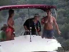 Party girls on boats and couple fucking in woods