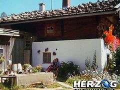 After a hard day work out in the fields this german farmer is very tired, but he's not too tried to fuck his sexy wife. In this retro porn video you'll see the story of these two courting each other and all the other dirty sex. The farmer lays her down in the hay and they fuck hard. Her cunt's wet.