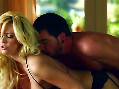 Smoking hot blonde Courtney Taylor is wearing erotic lingerie while her lover feasts on her tender, wet twat