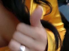 Very beautiful, sexual and seductive brunette chick next door is seduced to expose and to masturbate nicely before the camera. So, she becomes nude and starts doing it.