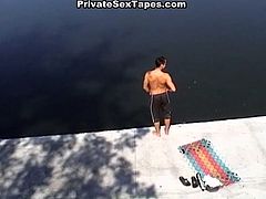 Amateur brunette knows how to while away time on vacation. Spoiled slim bitch with small tits is a great pro in both seducing and pleasing a man. Don't you capeesh? Then press play and enjoy the way ardent filth sucks a dick and gets fucked doggy outdoors in WTF Pass sex clip.
