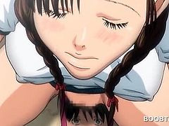 Busty hentai teen gets pussy licked and fucked hard on a bicycle