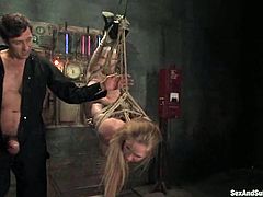 Nasty girl Laci Laine is playing dirty games with Steve Holmes in a cellar. She lets him bind and torture her and then enjoys having his dick in her mouth and delicious coochie.