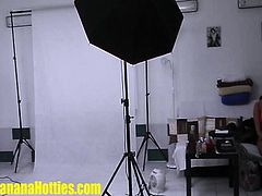 Chick does her first casting striptease