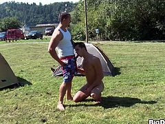 went camping and sucking cock