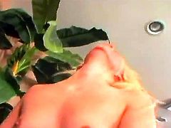Blonde Kylie Worthy shows oral sex tricks to hot blooded man with passion and desire