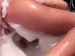 Horny and sexy blondie takes a hot soapy bath. She tickles her fancy passionately, plays with tits and demonstrates her smooth ass. Wondrous slim gal desires to give a blowjob for sperm right in the bathroom. Just don't miss a chance to jerk till you jizz along with WTF Pass sex clip.