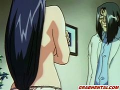 Busty hentai gets squeezed and licked her bigboobs by naughty doctor movies by www.grabhentai.com