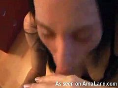 Zealous pretty brunette presented in The GF Network sex clip is amateur blowlerina. This hottie with slim body loves plugging a cock in her mouth and enjoys getting facial cumshot.