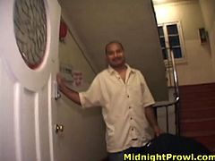Two fat daddies call up dirty prostitutes to please them in cheap motel room. They oral fuck their hard cocks as they lie by each other in peppering group sex video by Pornstar.