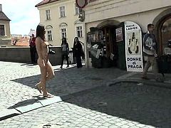 MonaLee shows her perfect tits on public streets