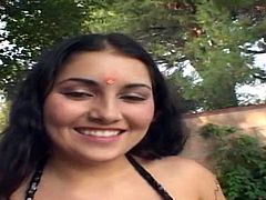 Ardent and charming Indian gal is a true fan of cunnilingus. To warm up this horny girlie you have to eat her juicy pussy. All naked chick with sweet tits has already stretched her legs wide. Come closer and enjoy her tasty cunt right on the couch.