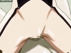 Anime gets asshole filled with cum