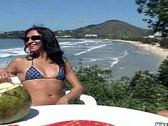 This desirable and gorgeous Latina siren Charol is so fucking lusty! She flashes her hot ass out and then gives him some hot pleasures with her mouth and then with her cunt!