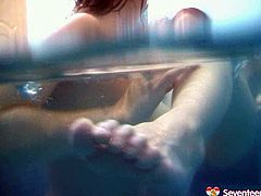 Naughty Russian girls are bathing in the pool naked. They please one another underwater having hot lesbo fuck. Enjoy watching this kinky Seventeen Video.