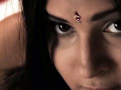 Gorgeously figured brunette stunner is Indian porn actress. She lies naked flat on her back being covered with rose petals. Teasing Indian Sex Lounge video specially for you to have a hard boner.