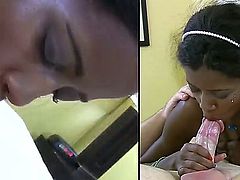 Teenage ebony chick has nice pounding with big dick white fellow in this fascinating porn action! Man is enjoying from the view of girls delights before banging her.