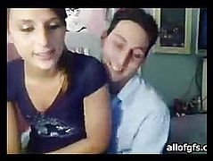 The couple sitting in front of web camera