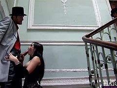 Angell Summers has a very tight asshole and Lou Charmella is famous for her juicy pussy,Horny guy works with his tongue to prepare them for a hot sex, They are enjoying Victorian age!