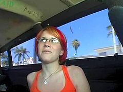 A fucking slutty bitch gives head in the back of a fucking car and then gets fucking slammed too, hit play and check it out!