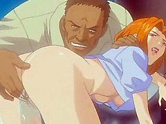Redhead hentai babe caught peeing gets pussy nailed hard by her dirty teacher