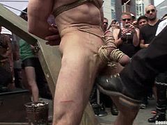 Jason Miller gets tied up by Spencer Reed and other gays in the street. The buggers torment Jason and humiliate him. Then they finger his butt and fuck it hard doggy style.