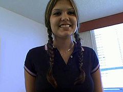 Dude, you're a lucky one, cuz you're welcome to enjoy incredibly hot Pornstar sex clip. Zealous cutie with pigtails gets rid of her top and kneels down. She bows her pretty face above the strong dick and gives a solid blowjob as well as tender handjob for cum.