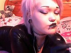 Smoking goth girl