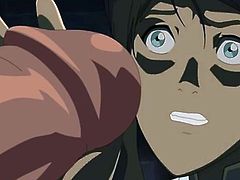 Korra gets a giant cock shoved down her throat by an evil villain. He is wearing a mask so she doesn't know his identity. He pulls his big cock out and sticks it in her pretty mouth. She is choking on his cum and her spit.